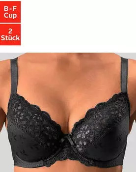Petite Fleur B&uuml;gel-BH mit elastischer Spitze (762044) schwarz+wei&szlig;