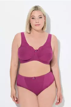 Ulla Popken Entlastungs-BH ohne B&uuml;gel mit Spitze Cup C (841688) fuchsia pink
