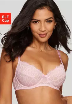 Lascana Cara B&uuml;gel-BH mit femininer Spitze rosa/puder