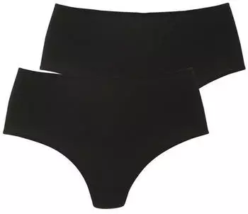 Lascana High-Waist-String aus weicher und hoch elastischer Microfaser schwarz