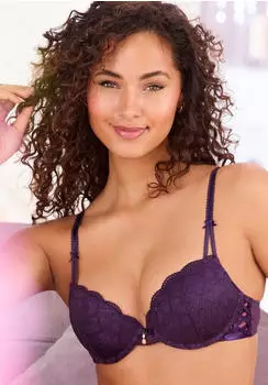 Lascana Nikoletta Push-up BH mit Schn&uuml;rung plaume