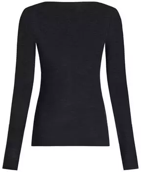 Hunkem&ouml;ller Super Soft Shirt aus Kaschmir-Mix mit U-Boot-Ausschnitt schwarz