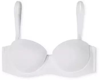 Schiesser Unique Micro Bandeau BH mit abnehmbaren Tr&auml;gern und gleitenden Cups wei&szlig; (181449)