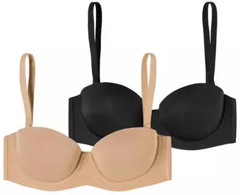 Schiesser Unique Micro Bandeau BH mit abnehmbaren Tr&auml;gern und gleitenden Cups (181449) maple