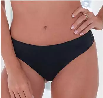 s.Oliver String aus Microtouch-Material mit Schleifendetail / schwarz 6011525.4215.