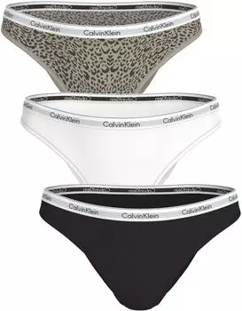 Calvin Klein 3-Pack Brazilian Slip (LV00QD5396) black/classic white/animal mirror