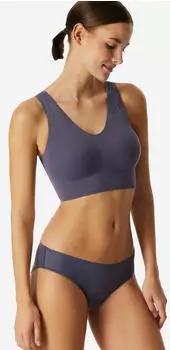 Schiesser Bustier seamless herausnehmbare Pads Spitze indigo Invisible Soft Lace (183100-824)