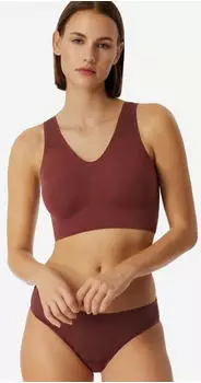 Schiesser Bustier seamless herausnehmbare Pads Spitze burgund Invisible Soft Lace (183100-516)