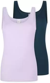 Schiesser Tr&auml;gertops 2er-Pack flieder/dunkelblau - Modal Essentials (183711-901)