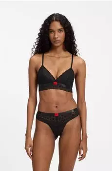 HUGO Wattierter Triangel-BH mit Spitzen-Details - Style SAVANA TRIANGLE P 50570655 Schwarz