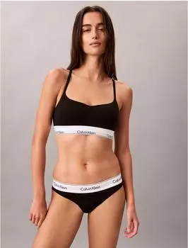 Calvin Klein Icon Baumwoll-Modal-Bralette mit leichter Fütterung in Schwarz (LV00QF8994UB1)