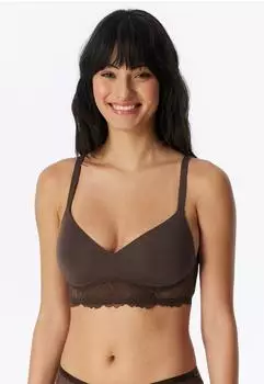 Schiesser Unique Premium Soft-BH mit Schale Spitze (183824) deep brown