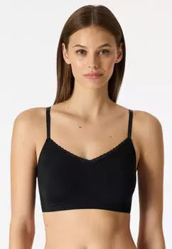 Schiesser Bustier seamless herausnehmbare Pads Spitze Invisible Soft Lace (183099) black
