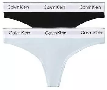 Calvin Klein 2-Pack Icon Cotton Modal Tangas (LV00QF8834) Black Plein Air