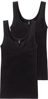 Schiesser Cotton Essentials Tank Top with Embroidery Pack of 2 black (144359)