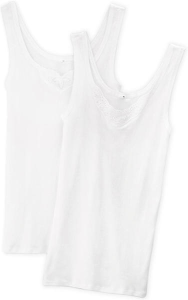 Schiesser Cotton Essentials Tank Top with Embroidery Pack of 2 white (144359)