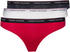 Tommy Hilfiger 3-Pack Stretch Cotton Thongs (UW0UW00048) tango red/white/navy blazer