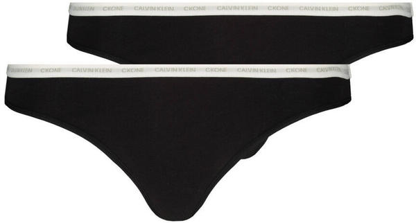 Calvin Klein CK One - 2 Pack Thongs (000QD3788E) black