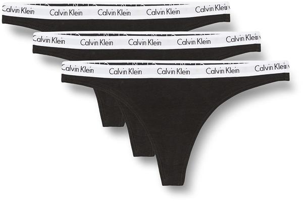 Calvin Klein Carousel - 3 Pack Thongs (000QD3587E) black