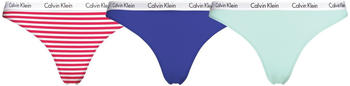 Calvin Klein Carousel - 3 Pack Thongs (000QD3587E) rainer stripe/royalty/frosty mint