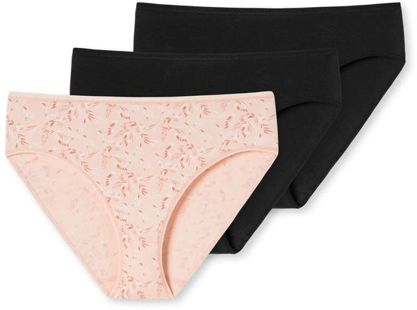 Schiesser Cotton Essentials Panties 3-pack black/pale pink