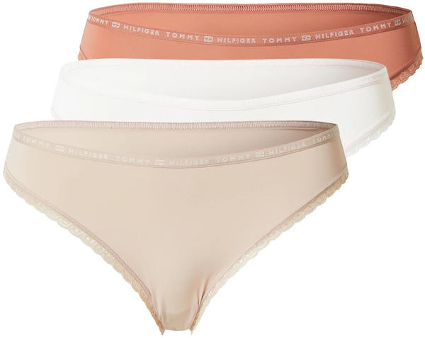 Tommy Hilfiger 3-Pack Floral Lace Briefs (UW0UW02825) mineralize/balanced beige/pale pink