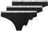 Tommy Hilfiger 3-Pack Logo Waistband Thongs (UW0UW02829) black