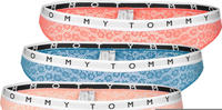 Tommy Hilfiger 3-Pack Lace Logo Waistband Thongs (UW0UW02524) delicate peach/hawaii coral/is blue