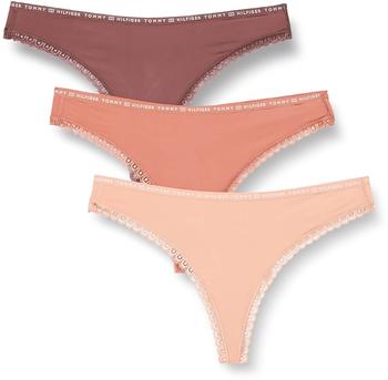 Tommy Hilfiger 3-Pack Floral Lace Thongs (UW0UW02824) overshadow/mineralize/guava