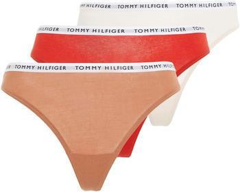 Tommy Hilfiger 3-Pack Logo Waistband Thongs (UW0UW02829) feather white/copper canyon/empire