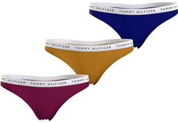Tommy Hilfiger 3-Pack Logo Waistband Thongs (UW0UW02829) Ital wine/gold/laz blue