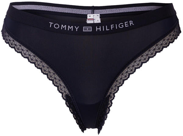 Tommy Hilfiger Tonal Logo Lace Thong (UW0UW04184) desert sky