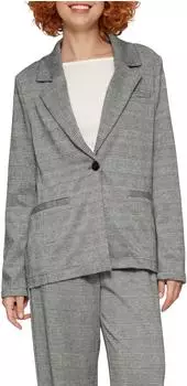 s.Oliver Karierter Blazer aus Viskosemix grau schwarz 2153318.99N0.