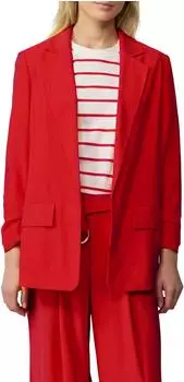s.Oliver Langer Blazer aus Viskosemix mit Raff-Detail am Ärmel rot 2164300.3090.