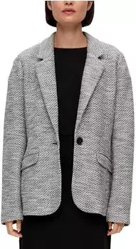 s.Oliver Bouclé-Blazer aus Baumwollmix schwarz 2135498.99X1.