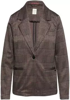 s.Oliver Karierter Blazer aus Viskosemix braun mehrfarbig 2153318.99N2.