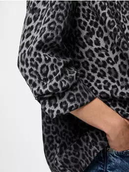 Pieces Pcboss 3/4 Blazer Noos (17126850) grau aop:leo – Pieces Pcboss 3/4 Blazer mit Animal-Print