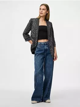Pieces Pcboss 3/4 Blazer Noos (17126850) grau aop:leo – Vielseitiger Look für Büro und Freizeit