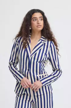 ICHI Jerseyblazer Kate Dark Navy Stripe