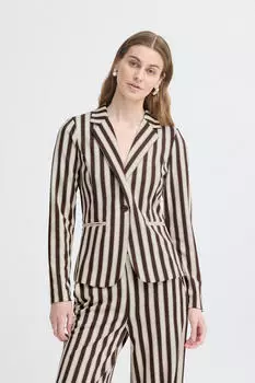 ICHI Jerseyblazer Kate (20127110) chicory coffee stripe