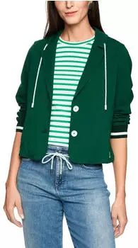 Marc Cain Jersey Blazer grün/weiß