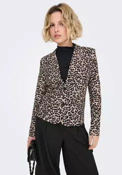 Only ONLELISIA LIFE L/S AOP BLAZER TLR Kurzblazer Regular Fit (ONL9x06001000004) creme/nude/schwarz