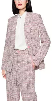 Marc Cain Neutral Affinity Taillierter Collarless-Blazer mit Wollmischung (warm taupe new)