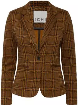 ICHI IHKate Blazer Regular Fit monk's robe check jacquard