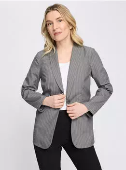 Sieh an! Blazer grau-ecru-gestreift