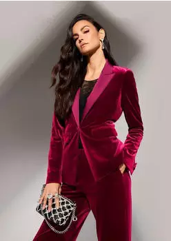 Madeleine Longblazer mit Nadelstreifen, schmale Passform (60075703400340) rubinrot