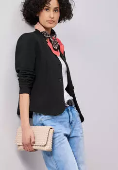 Street One Frauen Blazer aus Jersey mit Struktur in Schwarz Gr: (A21299110001)