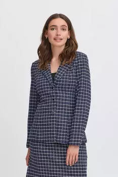 ICHI IHKATE Fitted Blazer (20125625) patriot blue check
