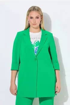 Ulla Popken Jersey Blazer mit Rollkanten und Reverskragen (836165) naturgr&uuml;n