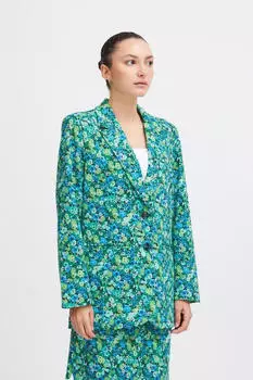 ICHI IHKATE Print BL19 Blazer Regular Fit (20120502) blue green multi flower aop